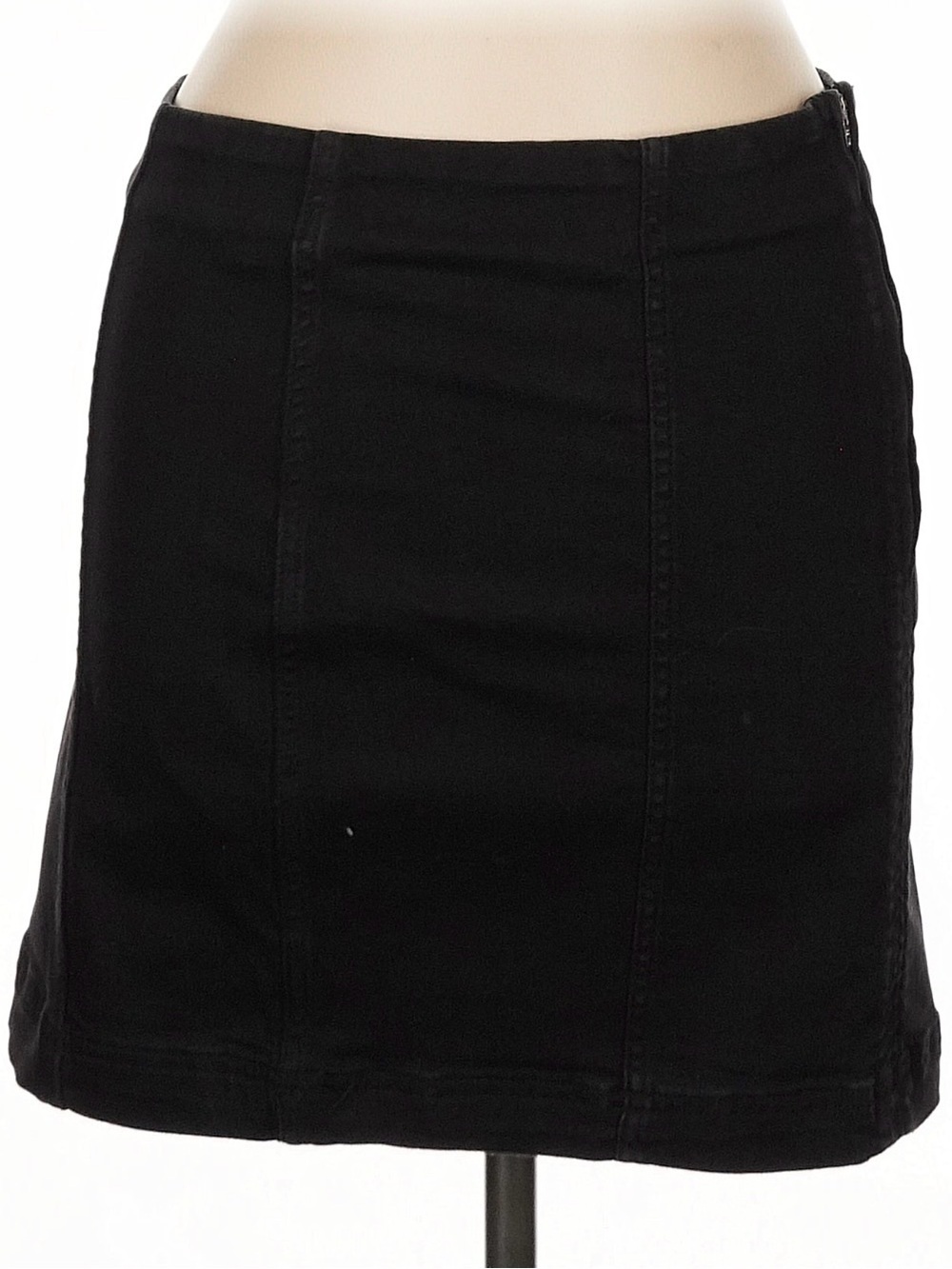 Free People Classic Black Seamed Utility Mini Skirt 10